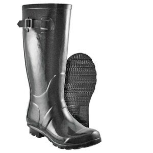 Outbound Women's Strap Rubber Boot, Black, 14-in